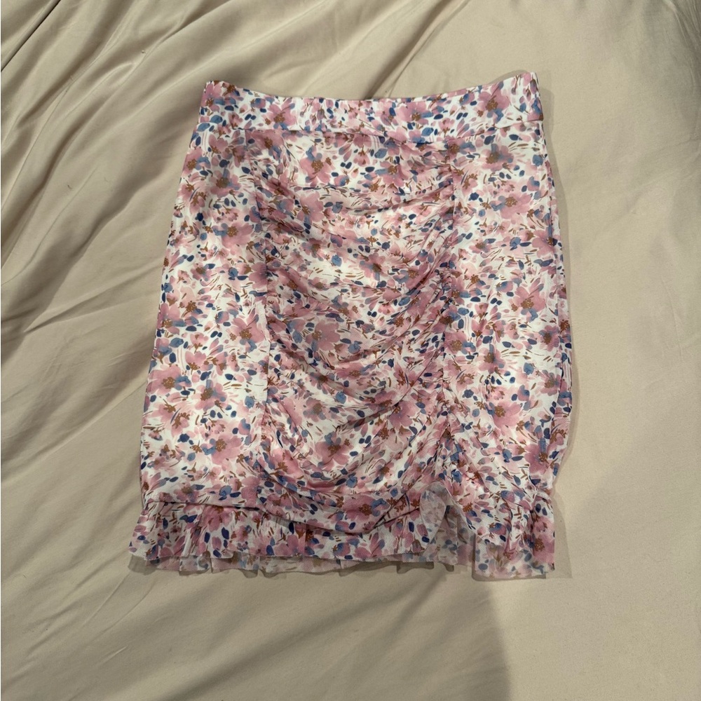 Free People Floral Pink Ruched Women's Skirt